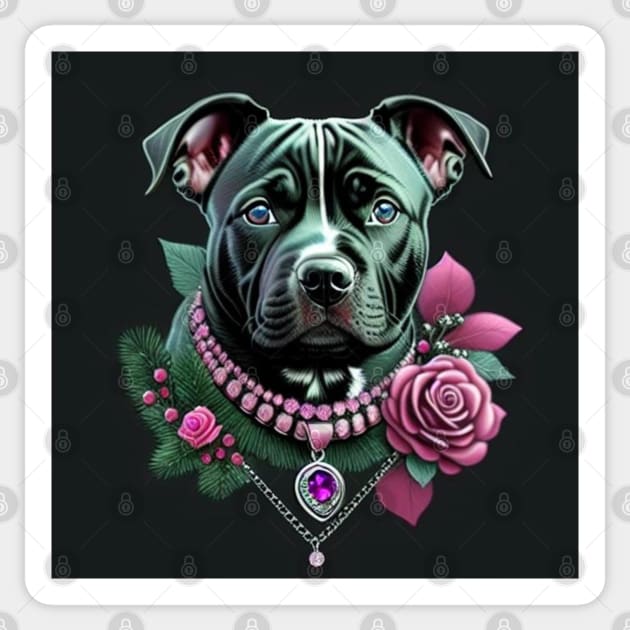 Staffy Portrait Sticker by Enchanted Reverie